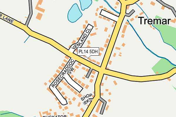 PL14 5DH map - OS OpenMap – Local (Ordnance Survey)