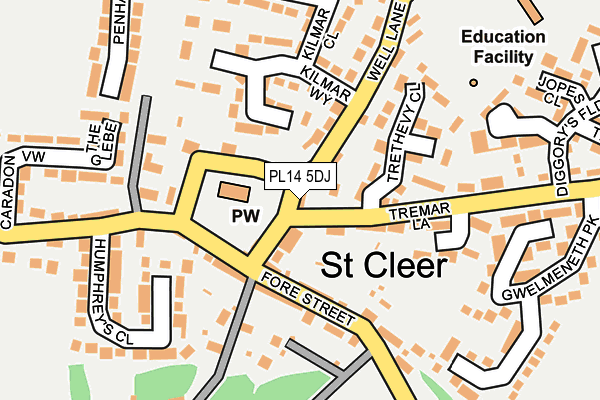 PL14 5DJ map - OS OpenMap – Local (Ordnance Survey)