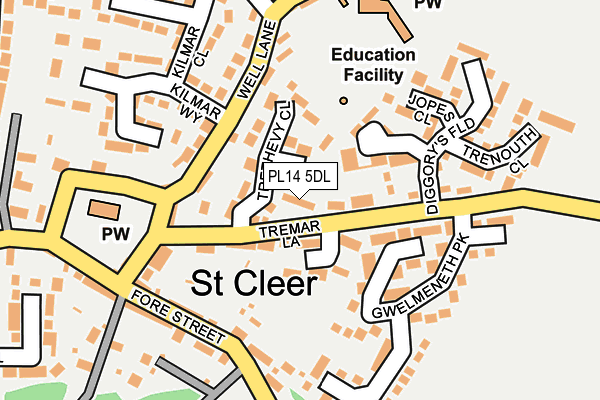 PL14 5DL map - OS OpenMap – Local (Ordnance Survey)