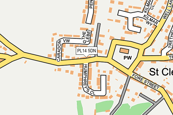 PL14 5DN map - OS OpenMap – Local (Ordnance Survey)