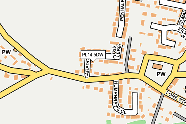 PL14 5DW map - OS OpenMap – Local (Ordnance Survey)