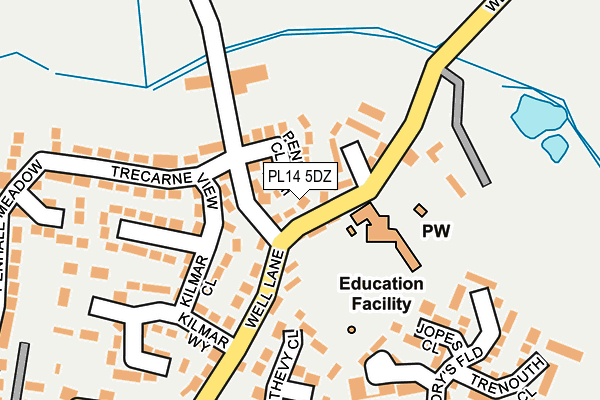 PL14 5DZ map - OS OpenMap – Local (Ordnance Survey)