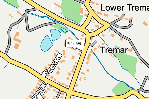 PL14 5EU map - OS OpenMap – Local (Ordnance Survey)