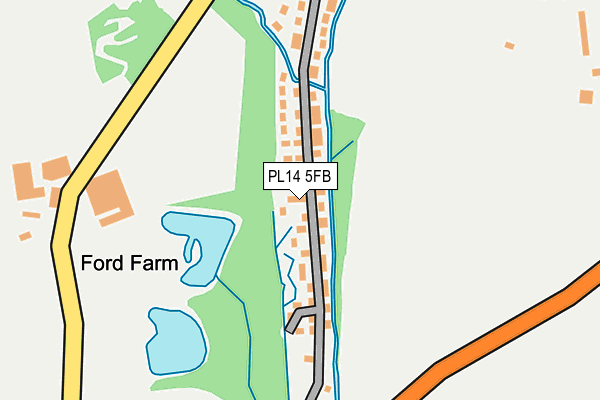 PL14 5FB map - OS OpenMap – Local (Ordnance Survey)