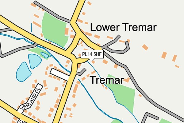 PL14 5HF map - OS OpenMap – Local (Ordnance Survey)