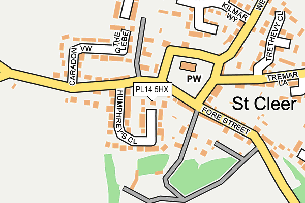 PL14 5HX map - OS OpenMap – Local (Ordnance Survey)