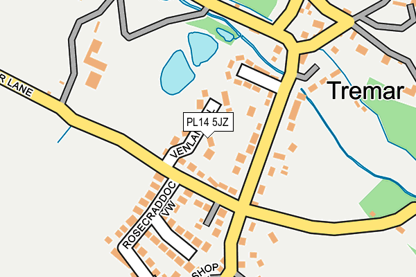PL14 5JZ map - OS OpenMap – Local (Ordnance Survey)