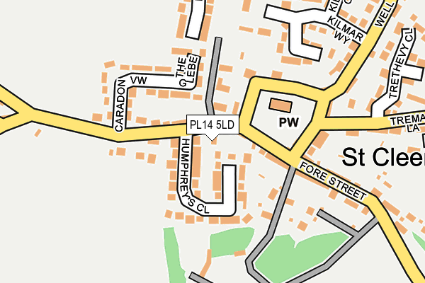 PL14 5LD map - OS OpenMap – Local (Ordnance Survey)