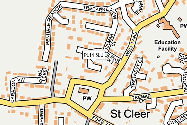 PL14 5LU map - OS OpenMap – Local (Ordnance Survey)