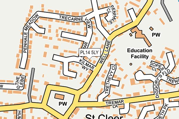 PL14 5LY map - OS OpenMap – Local (Ordnance Survey)