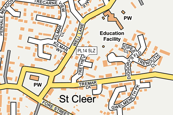 PL14 5LZ map - OS OpenMap – Local (Ordnance Survey)