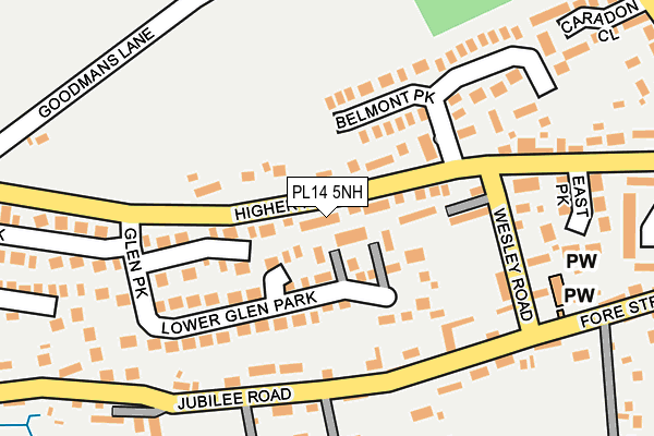 PL14 5NH map - OS OpenMap – Local (Ordnance Survey)