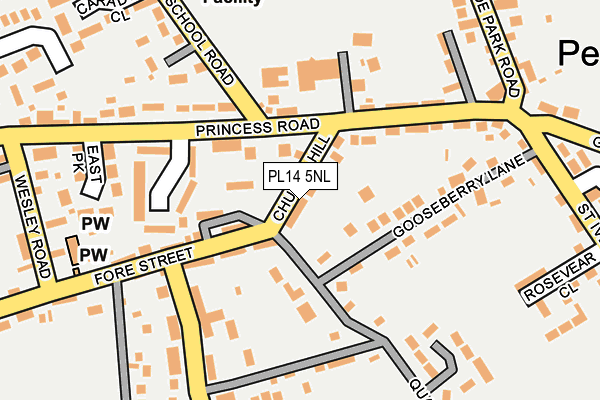 PL14 5NL map - OS OpenMap – Local (Ordnance Survey)