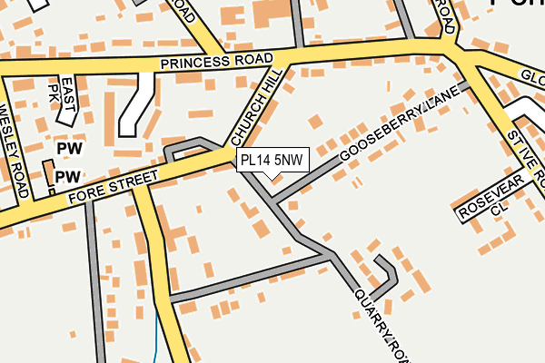 PL14 5NW map - OS OpenMap – Local (Ordnance Survey)