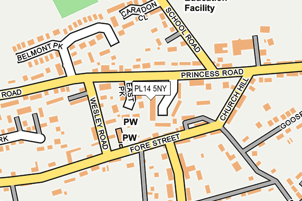 PL14 5NY map - OS OpenMap – Local (Ordnance Survey)