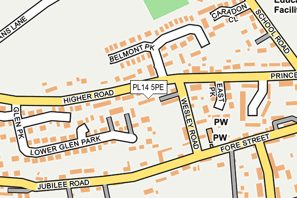 PL14 5PE map - OS OpenMap – Local (Ordnance Survey)