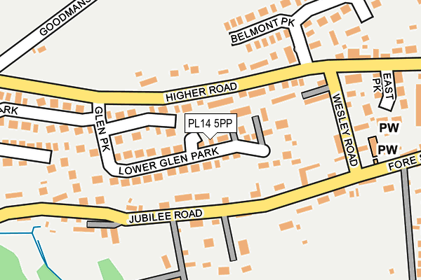 PL14 5PP map - OS OpenMap – Local (Ordnance Survey)