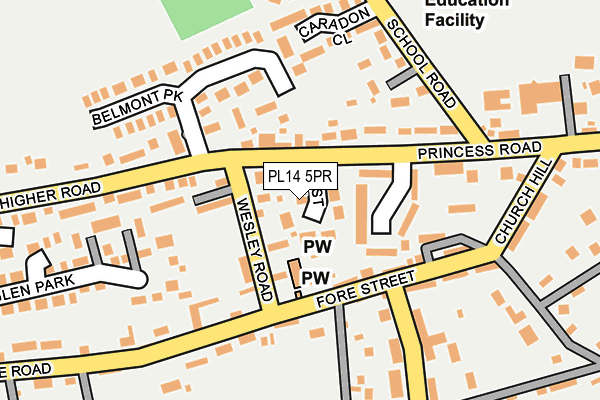 PL14 5PR map - OS OpenMap – Local (Ordnance Survey)