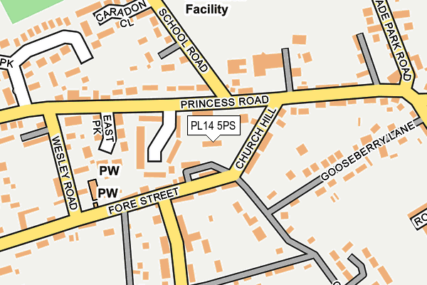 PL14 5PS map - OS OpenMap – Local (Ordnance Survey)
