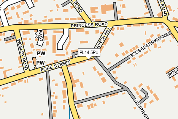 PL14 5PU map - OS OpenMap – Local (Ordnance Survey)