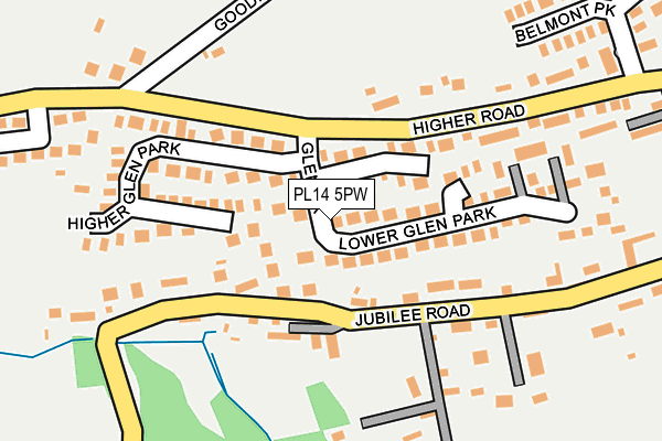 PL14 5PW map - OS OpenMap – Local (Ordnance Survey)