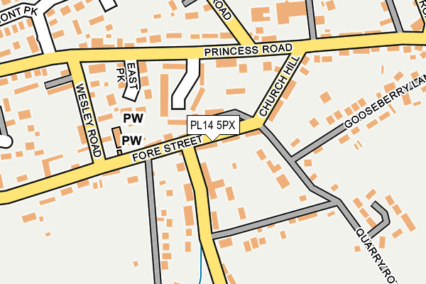 PL14 5PX map - OS OpenMap – Local (Ordnance Survey)