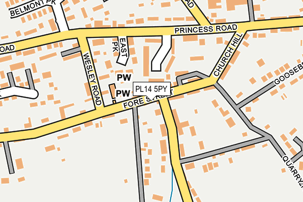 PL14 5PY map - OS OpenMap – Local (Ordnance Survey)