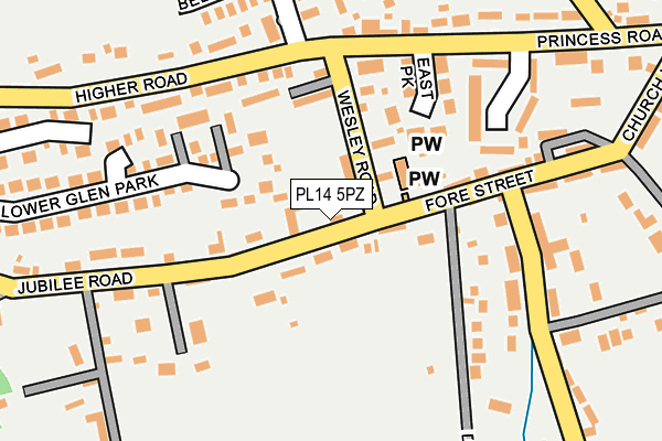 PL14 5PZ map - OS OpenMap – Local (Ordnance Survey)