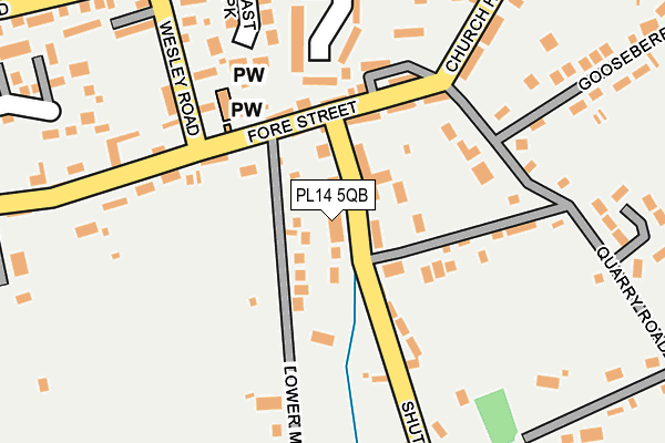 PL14 5QB map - OS OpenMap – Local (Ordnance Survey)