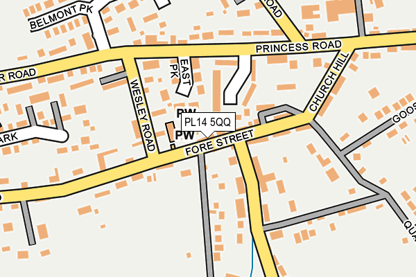 PL14 5QQ map - OS OpenMap – Local (Ordnance Survey)