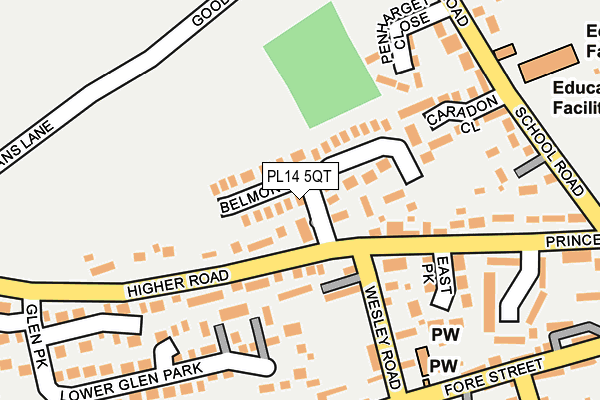 PL14 5QT map - OS OpenMap – Local (Ordnance Survey)