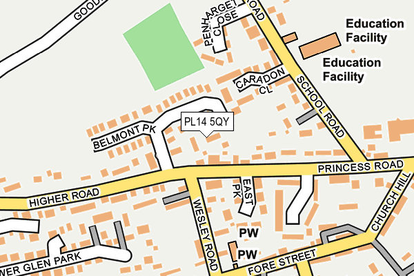 PL14 5QY map - OS OpenMap – Local (Ordnance Survey)