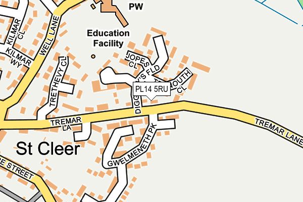 PL14 5RU map - OS OpenMap – Local (Ordnance Survey)