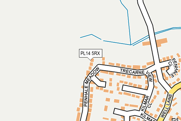 PL14 5RX map - OS OpenMap – Local (Ordnance Survey)