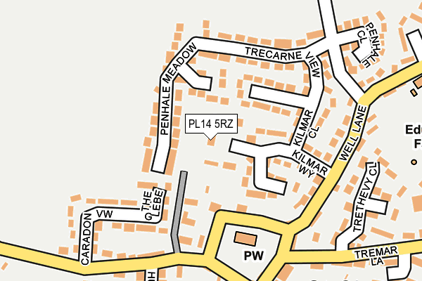 PL14 5RZ map - OS OpenMap – Local (Ordnance Survey)