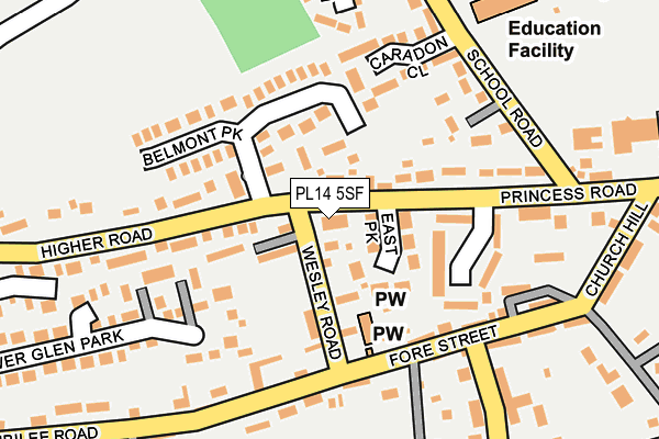 PL14 5SF map - OS OpenMap – Local (Ordnance Survey)