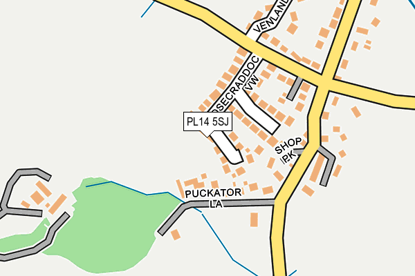 PL14 5SJ map - OS OpenMap – Local (Ordnance Survey)