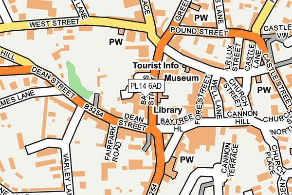 PL14 6AD map - OS OpenMap – Local (Ordnance Survey)