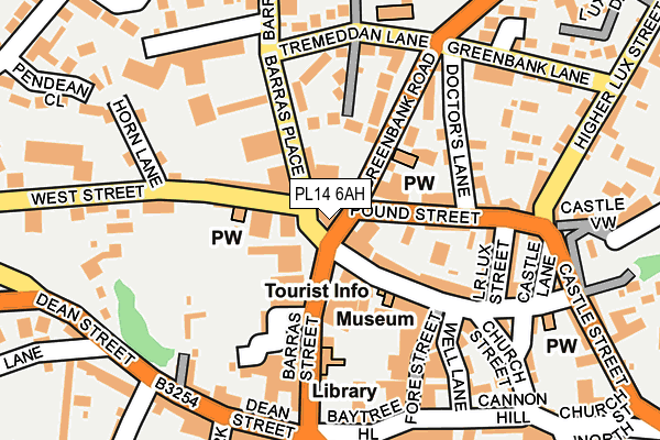 PL14 6AH map - OS OpenMap – Local (Ordnance Survey)