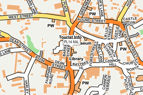 PL14 6AL map - OS OpenMap – Local (Ordnance Survey)