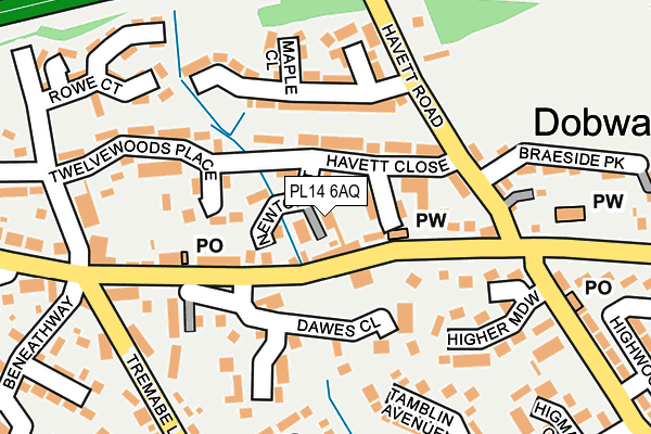 PL14 6AQ map - OS OpenMap – Local (Ordnance Survey)