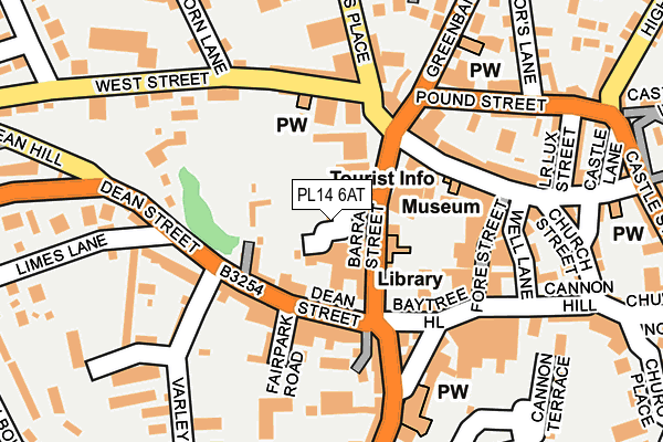 PL14 6AT map - OS OpenMap – Local (Ordnance Survey)