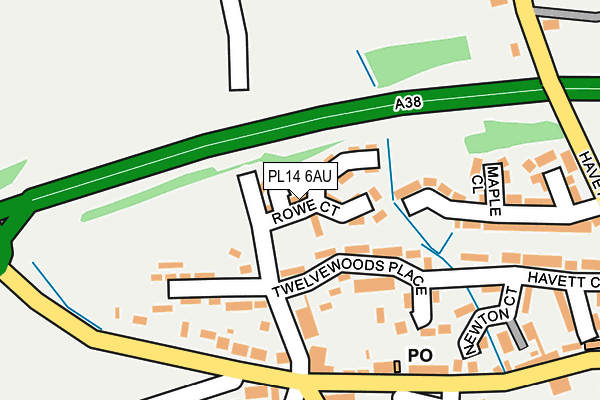 PL14 6AU map - OS OpenMap – Local (Ordnance Survey)