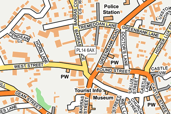 PL14 6AX map - OS OpenMap – Local (Ordnance Survey)