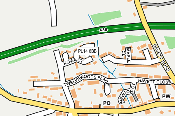 PL14 6BB map - OS OpenMap – Local (Ordnance Survey)