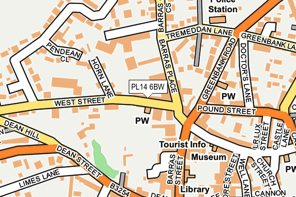 PL14 6BW map - OS OpenMap – Local (Ordnance Survey)