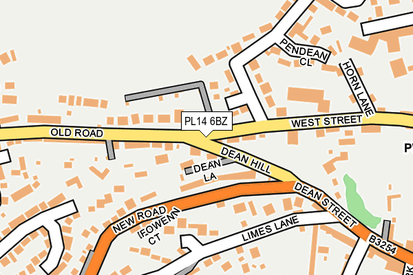 PL14 6BZ map - OS OpenMap – Local (Ordnance Survey)