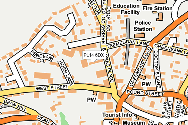 PL14 6DX map - OS OpenMap – Local (Ordnance Survey)