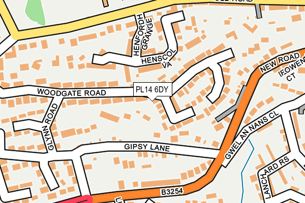PL14 6DY map - OS OpenMap – Local (Ordnance Survey)