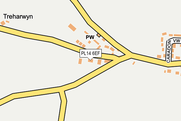 PL14 6EF map - OS OpenMap – Local (Ordnance Survey)